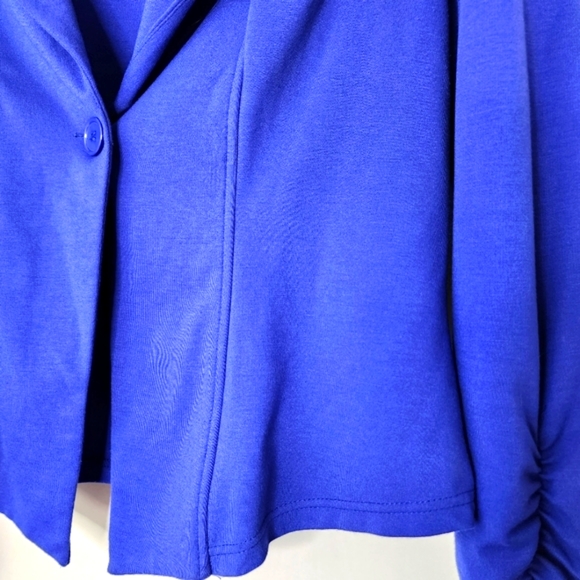 CiTY CHIC winter jacket cobalt blue open cropped blazer size 14 - Picture 6 of 15